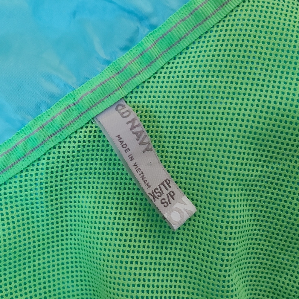 Old Navy Neon green and blue wind breaker jacket - Picture 8 of 9